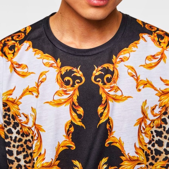 Zara 2019 Versace style baroque print T-shirt - Picture 4 of 6